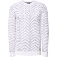 Grobstrick mit Muster Rundhals-Pullover
