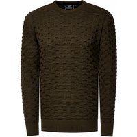 Grobstrick mit Muster Einfarbig Rundhals-Pullover