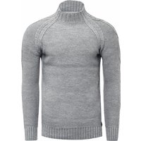 Grobstrick Einfarbiger Stehkragen-Pullover