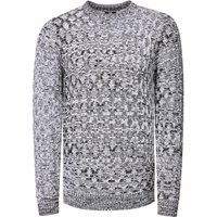 Used-Look Karomuster Rundhals-Pullover
