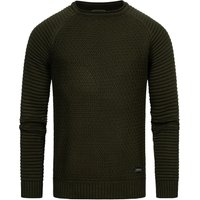 Schwerer Biker Grobstrick Rundhals-Pullover