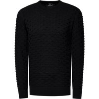 Grobstrick mit Muster Einfarbig Rundhals-Pullover