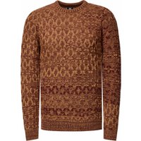 Used-Look Karomuster Rundhals-Pullover