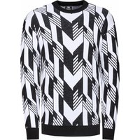 Kontrast Feinstrick Rundhals-Pullover