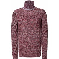 Kontrast Grobstrick Rollkragen-Pullover
