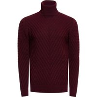 Feinstrick mit V-Muster Rollkragen-Pullover