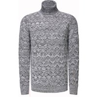 Kontrast Grobstrick Rollkragen-Pullover