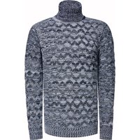 Kontrast Grobstrick Rollkragen-Pullover