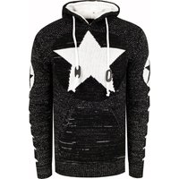 Grobstrick Comic Kapuzen-Pullover
