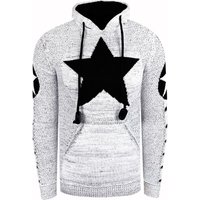 Grobstrick Comic Kapuzen-Pullover