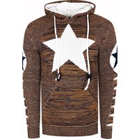 Grobstrick Comic Kapuzen-Pullover