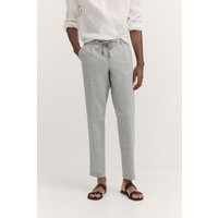 Bugatti Herren Bundfaltenhose mit Baumwoll-Leinen-Mix