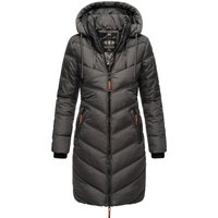 Marikoo Damen Winter Steppjacke – Armasa, lang mit Kapuze & Teddyfell