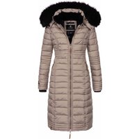 Navahoo Damen Winterjacke Umay – Lange Steppjacke mit Abnehmbarer Kapuze & Kunstfell