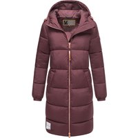 Marikoo lange Damen Steppjacke mit Kapuze & Kragen – Modell Nomadiaa