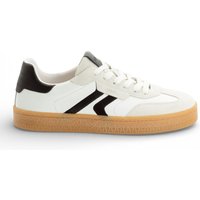 Tamaris Herren-Sneaker aus weißem Leder mit schwarzen Streifen