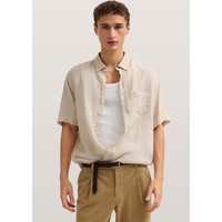 bugatti Kurzarmhemd Modern Fit aus Leinen mit Button-Down-Kragen