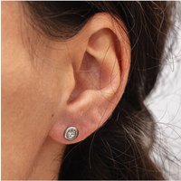 Zeeme Stainless Steel Ohrringe Edelstahl mit weißem Zirkonia 6mm