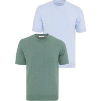 T-Shirt Basic-Strick-T-Shirt, 2Er-Pack
