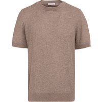 T-Shirt Basic-Strick-T-Shirt Mit Rundhalsausschnitt Und Knöpfen