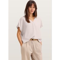 Bugatti Damen Bluse kurzarm mit V-Ausschnitt aus leichter Modalware