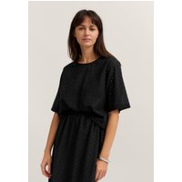 Bugatti Damen Bluse kurzarm Modern Fit mit Lochmuster