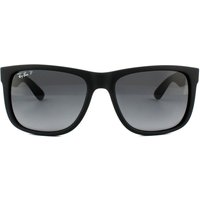 Ray-Ban Sonnenbrille Justin 4165 622/T3 Schwarzer Gummi Grau Gradient Polarisiert