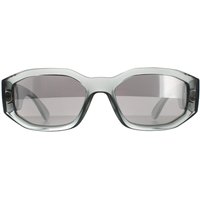 Versace Rectangle Unisex Transparent Grau Licht Grau Silber Spiegel VE4361 Sonnenbrille
