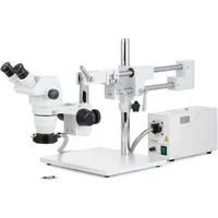 AmScope ZM-4BZ3-FOR ZM-4 Series Professional Extreme Widefield Binocular Stereo Microscope 2X-90X Magnification on Stand w/ Fiber Ring Light