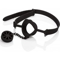 Czarny knebel z zatyczką na łańcuszku