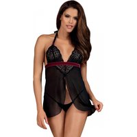 Koszulka z bordową wstawką i stringi