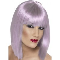Jasnofioletowa peruka z grzywką