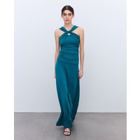 Tintoretto - Vestido halter drapeado tejido elástico.