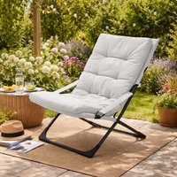 Loungestoel met kussen - crème