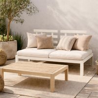 Stalen palletbank - crème-wit