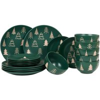 Kerstserviesset met kerstboom - groen
