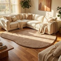 Organisch vloerkleed Faux Fur - taupe