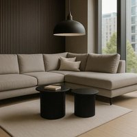 Bijzettafels - geribbeld - zwart