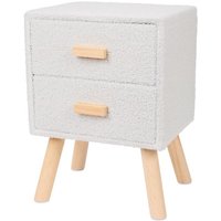 Nachtkastje bouclé - wit