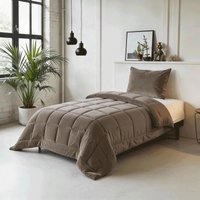 Lazy all-in-one dekbed Velvet - taupe