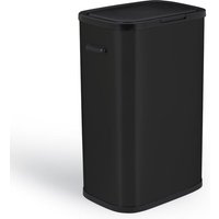 Prullenbak met drukdeksel - 60 liter - zwart