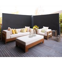 Uittrekbaar dubbel windscherm - zwart