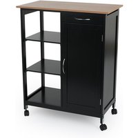 Keukentrolley op wielen - zwart