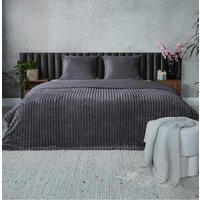 Teddy ribbed dekbedovertrek - antraciet