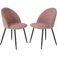 Stoelen bouclé - 2 stuks - Smokey Rose