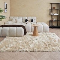 Hoogpolig vloerkleed - crème-wit