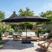 Dubbele parasol met voet – antraciet