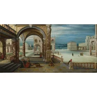 Steenwyck the Younger, The Courtyard of a Renaissance Palace Print