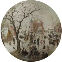Hendrick Avercamp, A Winter Scene with Skaters near a Castle Print