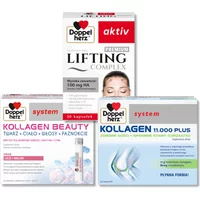 Doppelherz® system KOLLAGEN 11.000 PLUS + KOLLAGEN BEAUTY + Doppelherz® aktiv LIFTING Complex PREMIUM ZESTAW